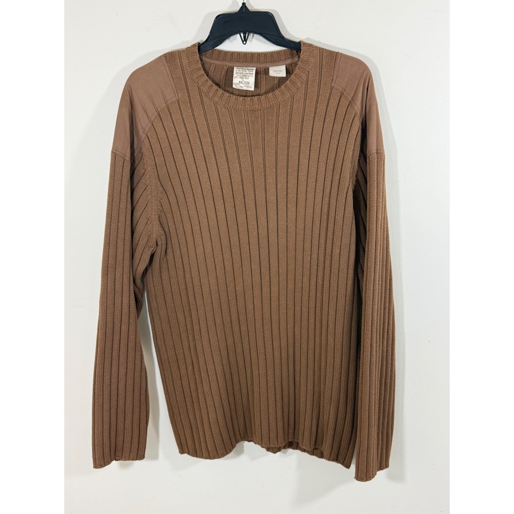 Vintage Timberland Commando Ribbed Cotton Sweater XXL Brown Military Outdoor